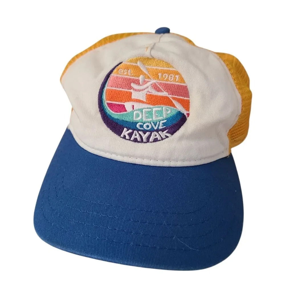 deep cove kayak snapback baseball cap hat retro colorful